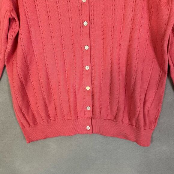 Brooks Brothers Cardigan Sweater Women Sz XL Cable Knit Casual Preppy Academicia - Picture 5 of 14